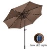 Villacera 9-Foot LED Outdoor Patio Umbrella, Brown 83-OUT5421